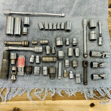 Lot of 50 Vintage Sockets Tools All Made in USA Husky Fleet Mac Snap-On Misc picture