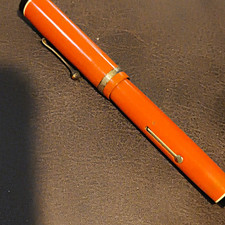 Master Craftsman Fountain Pen Orange Warranted 14k Gold Nib Size 8 Oversize picture