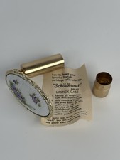Vintage Schildkraut Genuine Cloisonné Folding Lipstick Case with Mirror - NOS picture