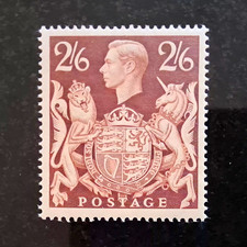 GB, GV1 George VI Pre-Decimal 2/6 Brown Royalty Postage Stamp MNH picture