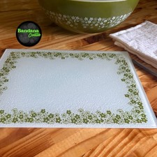 Custom Vintage Pyrex Inspired Tempered Glass Cutting Board – spring blossom  picture