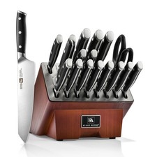 Stahl 19-Piece German Steel Kitchen Knife Block Set (Black) | Premium Knife S... picture