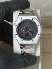 Custom Casio G-SHOCK GA2100 Watch - Casioak Silver Full Steel Case and Strap picture