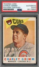 Charlie Grimm PSA DNA Signed 1960 Topps Autograph picture