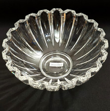 Vintage VILLEROY & BOCH Crystal Large Serving Platter Plate Bowl Scalloped Edge picture