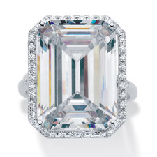 HUGE 42.00 Ct Certified White Treated Diamond Solitaire Ring In 925 Silver picture