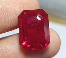 Natural Mozambique Blood Red Ruby 11.25 Ct Emerald Cut Certified Loose Gemstone picture