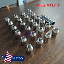 24pcs M12*1.5 Stainless Steel Wheel Nuts Lug Nuts Universal Hex 19mm Length 35mm picture
