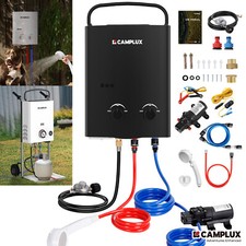 Camplux 5L Tankless Gas Hot Water Heater w/ 12V Pump Kit Outdoor Portable Shower picture