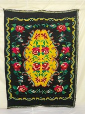 Vintage Bessarabian Kilim Rug Floral Romanian Wool Flatweave Moldovan Folk rug picture