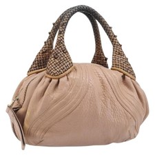FENDI Spy Bag Hand Bag Leather Pink Gold Tone 8BL078 Auth gh2406 picture