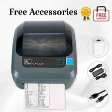 TESTED Zebra GX420d Direct Thermal Barcode Label Printer USB Serial Free Labels picture
