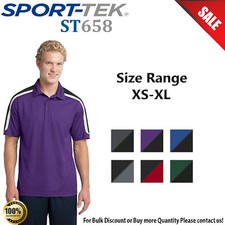 Sport-Tek Mens Short Sleeve Tricolor Shoulder Micropique Sport-Wick Polo ST658 picture