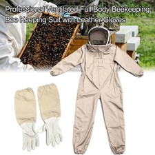 XXL Full Body Ventilated Beekeeping Suit with Veil Hood & Gloves Protective Bee picture