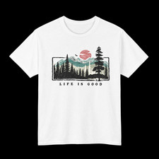 Vintage Mountain Life Is Good T-Shirt, Retro Nature Camping Adventure Tee picture