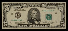 FR 1977-L* $5 1981 A Federal Reserve Note US - Star Note - AU - SKU-CA1849 picture