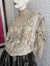 antique bodice lace soutache victorian boned passementerie tassel trim 1900s picture
