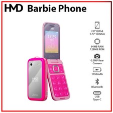(New) HMD Barbie 64MB+128MB 4G Dual SIM Unlocked Bluetooth Flip Cell Phone picture