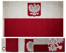 3x5 Embroidered Sewn Poland Eagle Polish Polska 100% Cotton Flag 3'x5' picture