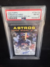 2020 Topps Celebration of the Decades 1971 Autographs Yordan Alvarez PSA 8 24/25 picture