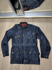 Mens Barbour Nylon A7 Bright Brass International Jacket, Navy, Medium, Belted picture