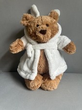 Jellycat Teddy Bear Plush Toy White Bathrobe Soft Stuffed Animal Cute Gift picture