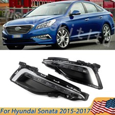 For Hyundai Sonata 2015-2017 Pair LED Fog Light DRL Daytime Running Lights picture