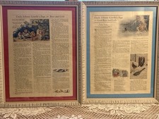 Vintage 1917 Johnny Gruelle Framed Magazine Pages – Uncle Johnny’s Page Set of 2 picture