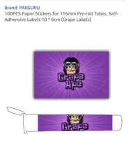 100PCS Paper Stickers for 116mm Pre-roll Tubes Self-Adhensive Labels 10 * 6cm picture