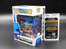 RL Stine Tim Jacobus Dual Signed Funko Pop 31 Goosebumps Attack Mutant JSA COA picture