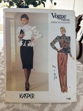 Vogue American Designer Kasper Sewing Pattern 1189 Avant Garde Top & Dress Sz 10 picture