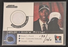 1999-00 SkyBox Dominion Andre Miller Hats Off Hat Relic /140 Cavaliers picture