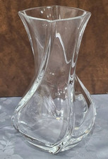 Vintage Baccarat France Crystal Serpentin Serpentine 8” Vase Swirl Signed picture