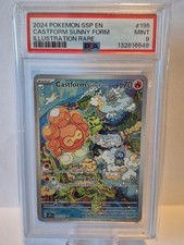 2024 Pokémon Castform Sunny Form #195 Illustration Rare PSA 9 SSP Surging Sparks picture