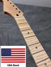 Reverse head 22fret 25.5 inch Gloss Flame Maple electric guitar neck parts picture