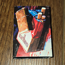Zippo Marlboro Cigarette Pack Design Lighter Gold Tone w/ Box Cigarettes Theme picture
