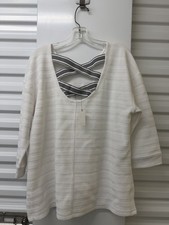 PXL BRAND NEW T BY TALBOTS WHITE TOP TUNIC FUN ARTSY NEW WITH TAGS 79.50 picture