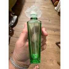 Vintage Coty Muguet des Bois Green Glass Bottle Frosted Flower Cap Fragrance picture