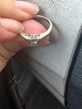 Antique Art Deco 1920's Diamond Engagement 18K White Gold Ring Size 4.5 UK-I picture