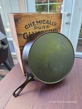 Antique Wagner #11 Cast Iron Skillet With Stylized Logo And Heat Ring Restored picture