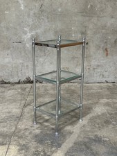 Waterworks Easton Side Table, Edwardian Nickel & Glass, Two-Tier, 27in picture