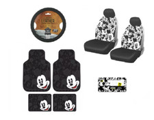 12PC Disney Mickey Mouse Car Truck Floor Mats Seat Covers & Steering Wheel Cover picture