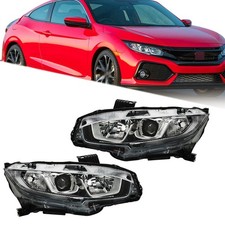 For Honda Civic 2016-2019 2020 Halogen w/DRL Headlights Headlamp Left+Right Side picture