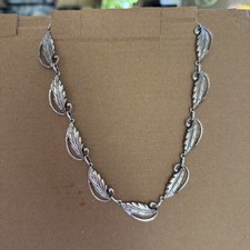 Danecraft Vintage Sterling Silver Leaf Design Link Necklace picture