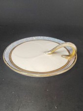 Antique Noritake M Japan Blue Floral Gold Condiment Cruet Set Holder Tray picture