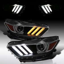 Smoke Fit 2015-2022 Ford Mustang HID Projector Headlights LED Sequential Signal picture