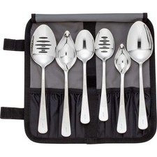 Mercer Culinary M35151 7-Piece Plating Spoon Set w/ Heavy Duty Storage Roll picture