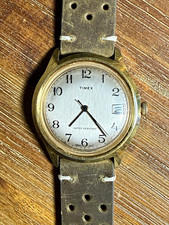 Vintage 1979 Timex Marlin Mechanical Date Watch Caliber 105 RUNNING (Date Flips) picture