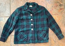 Vtg 50s 60s Disneyland Frontierland Pendleton Wool 49er Jacket Plaid Green M/L picture