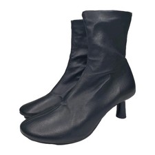 COS  Sock Boots Booties Kitten Heels Size Black Nappa Leather 36 EU 6 US picture